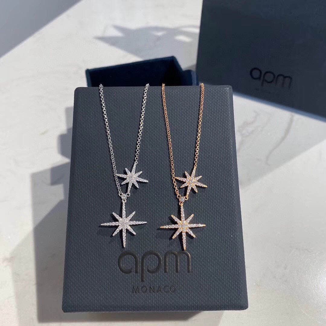 APM Monaco Rose Gold Star Pendant Necklace